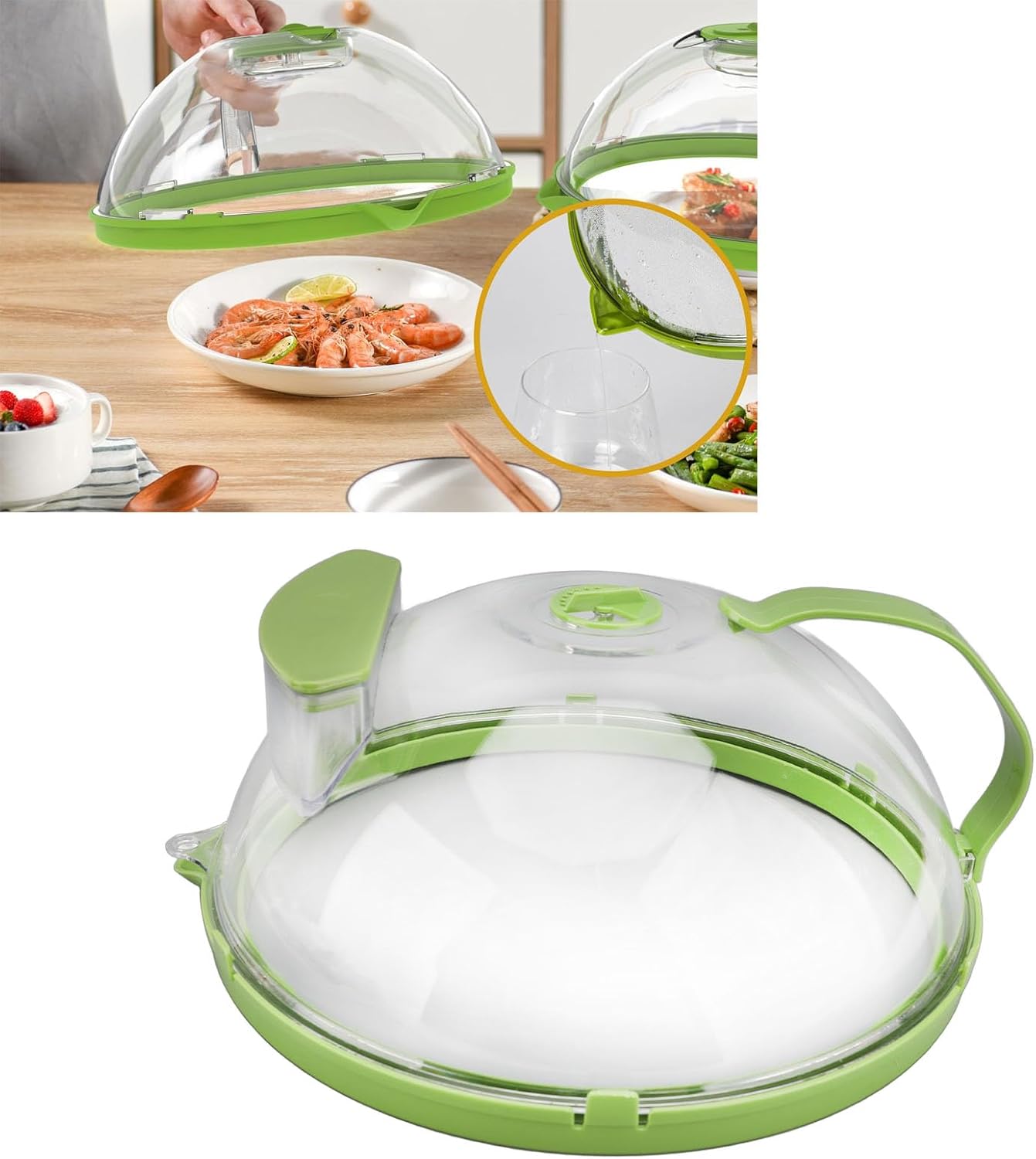 🔥 Microwave Splatter Cover with Smart Steam Control- 26x11 CM for Kitchen🍞
