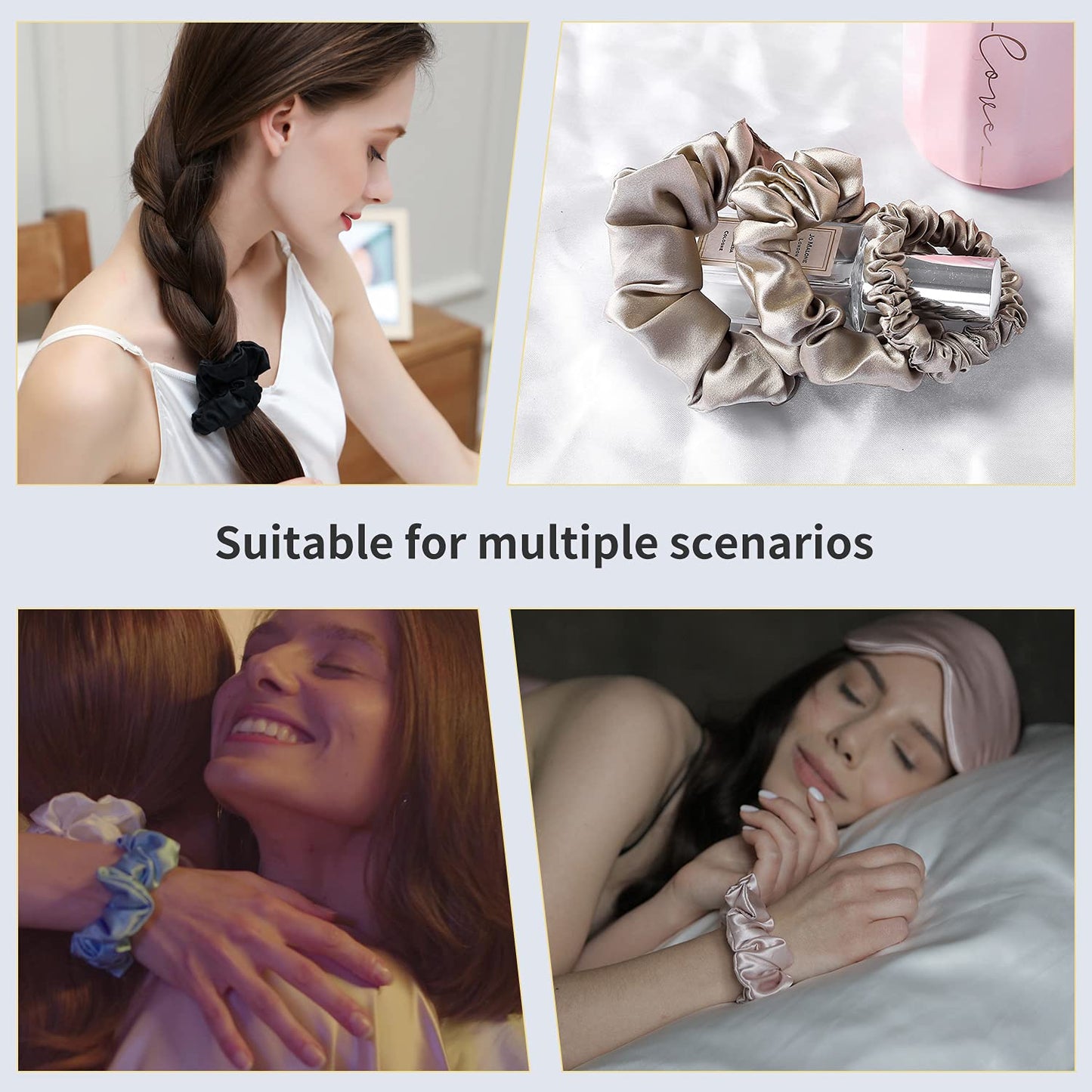 Silk Feeling Scrunchies Hairbands Hair Ties