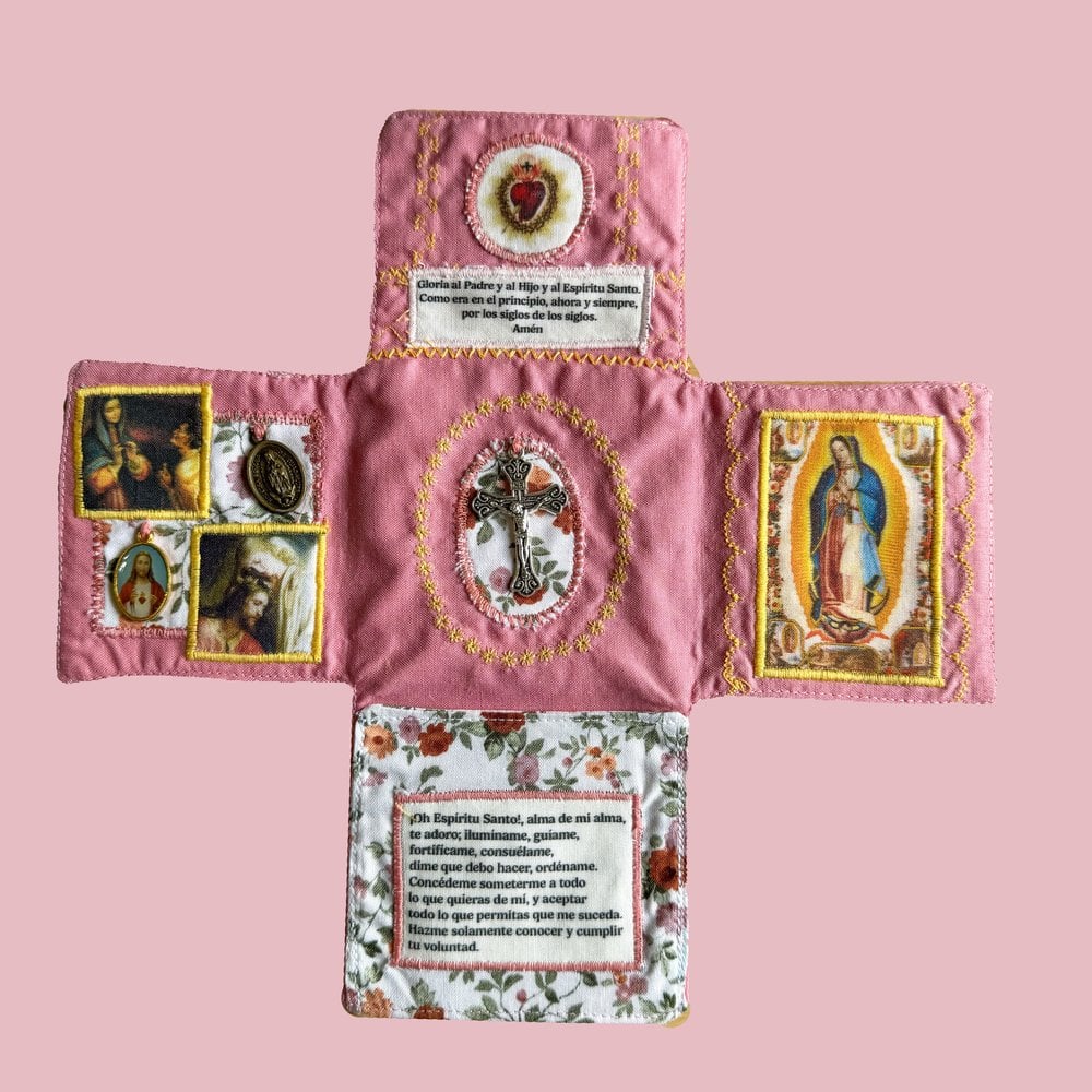 Pocket Shrine with Silver Cross Included Inside