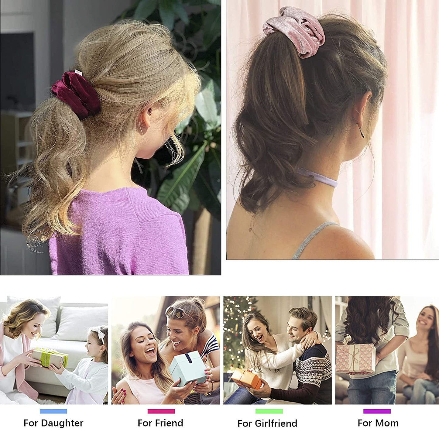 Silk Feeling Scrunchies Hairbands Hair Ties