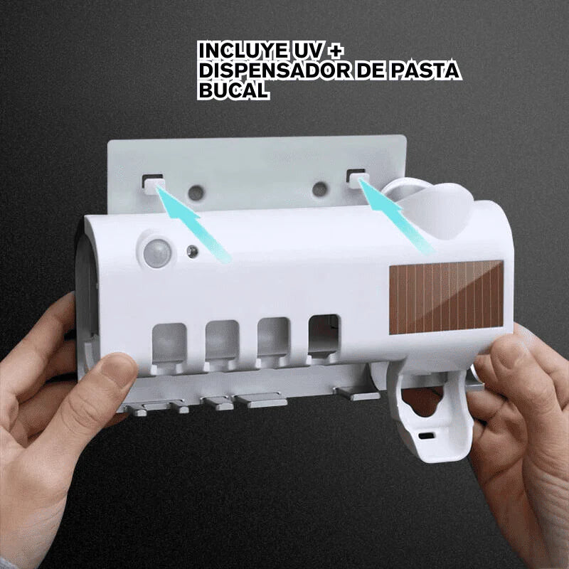 3-in-1 UV Toothbrush Sterilizer + Dispenser