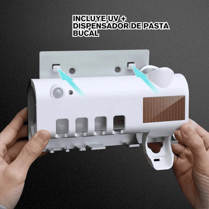 3-in-1 UV Toothbrush Sterilizer + Dispenser