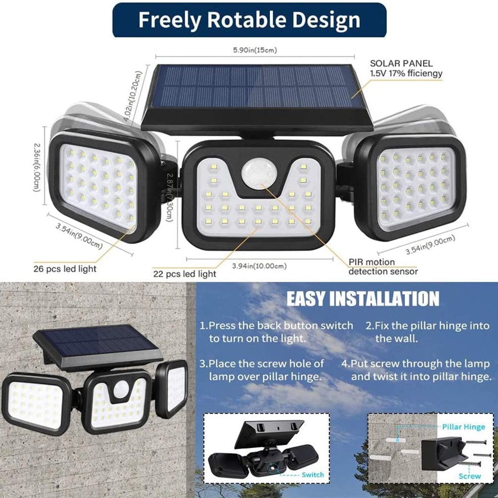 Wide-Angle Solar Motion Sensor Light