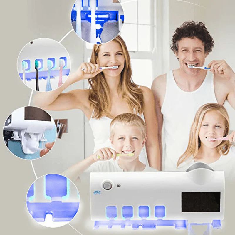 3-in-1 UV Toothbrush Sterilizer + Dispenser