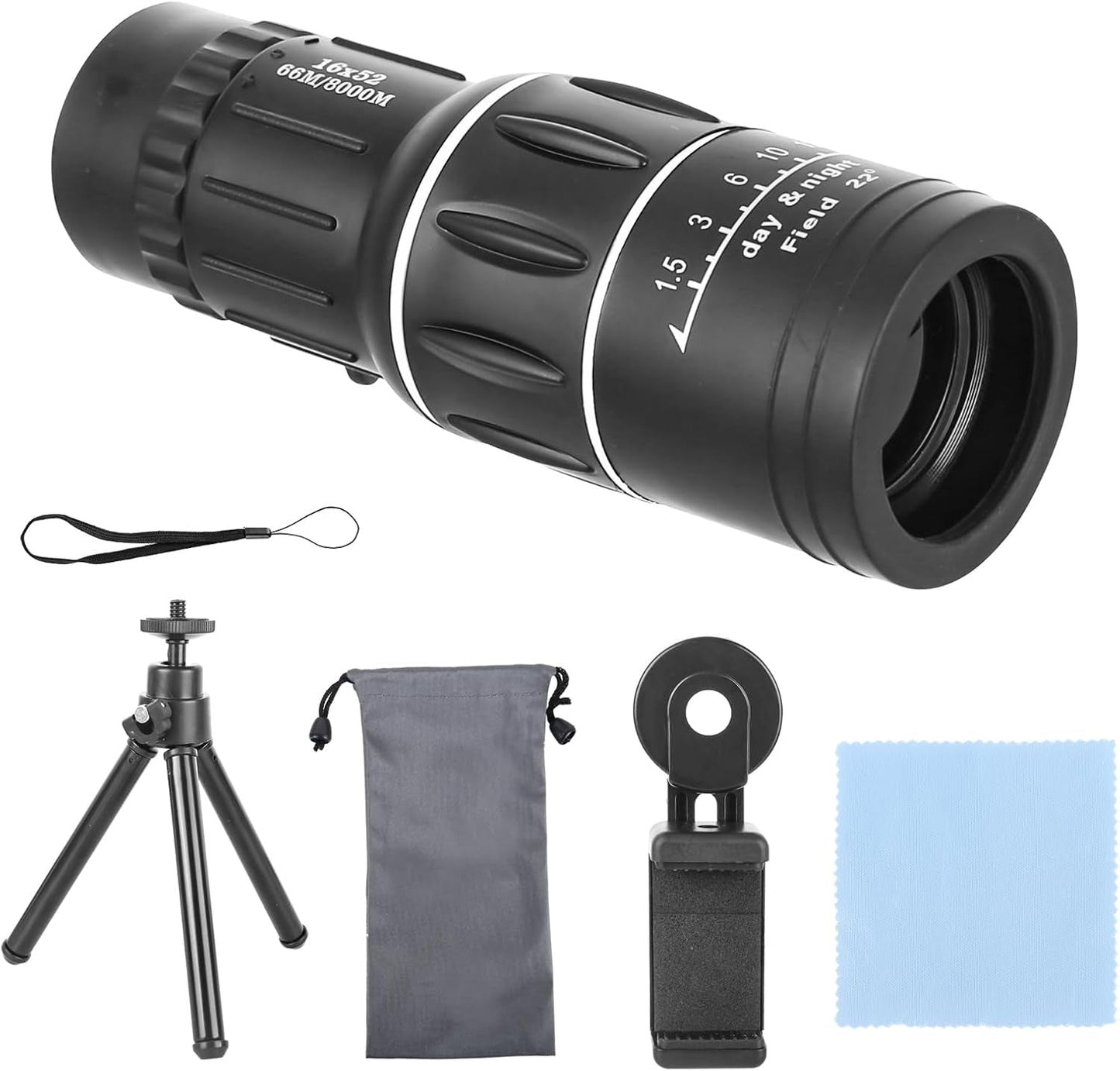 16x52 Monocular Telescope withBAK4 Prisms & FMc Lens
