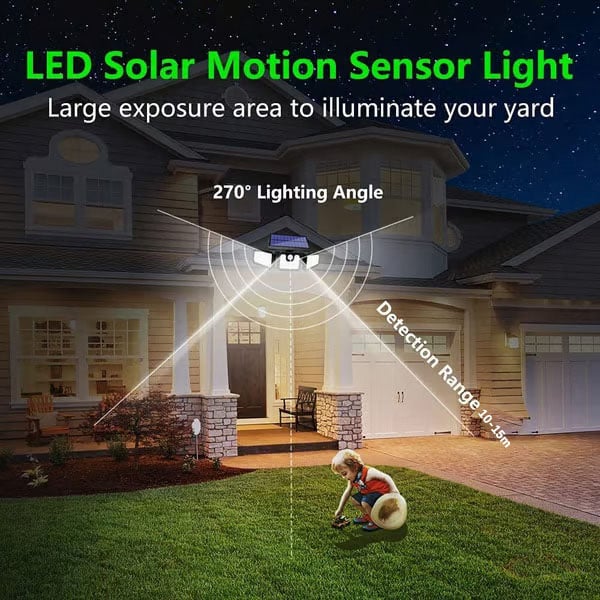 Wide-Angle Solar Motion Sensor Light