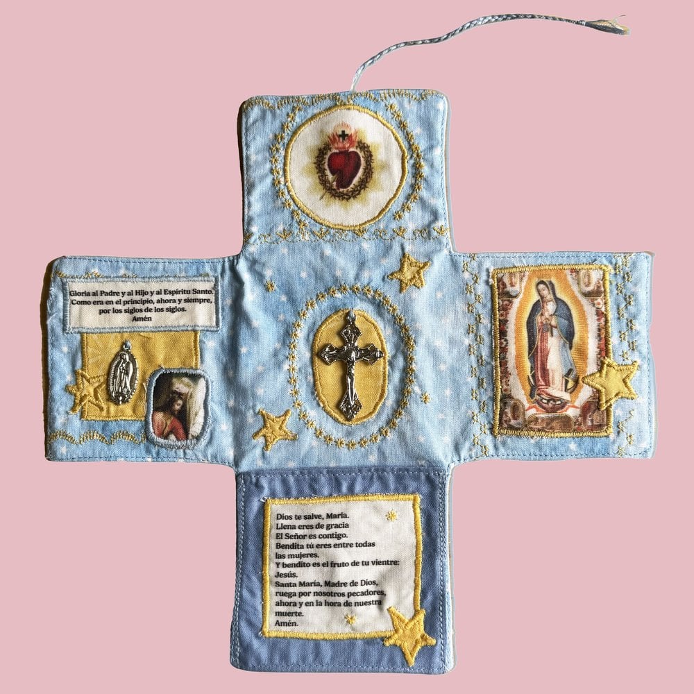 Pocket Shrine with Silver Cross Included Inside
