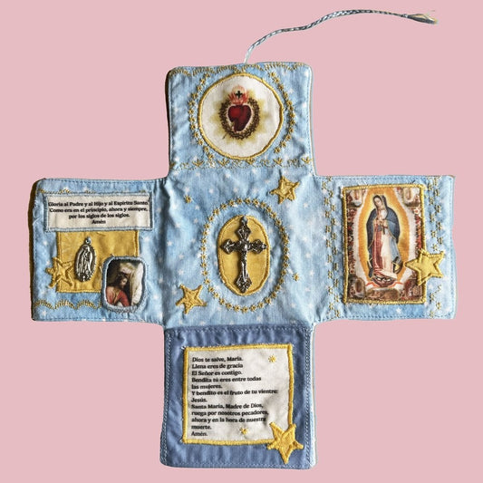 Pocket Shrine with Silver Cross Included Inside