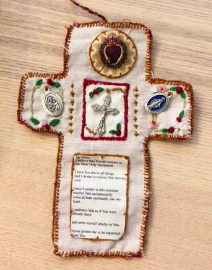 Pocket Shrine with Silver Cross Included Inside