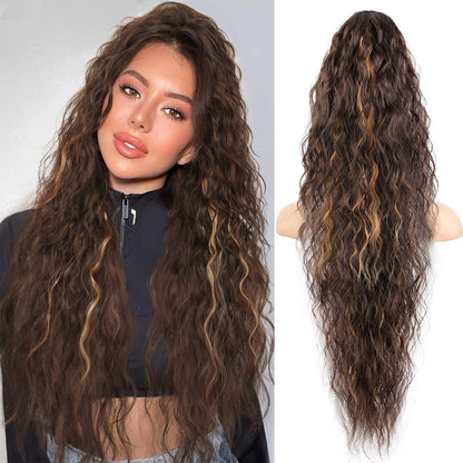 30-Inch Long Wavy Curly Hair False Ponytail