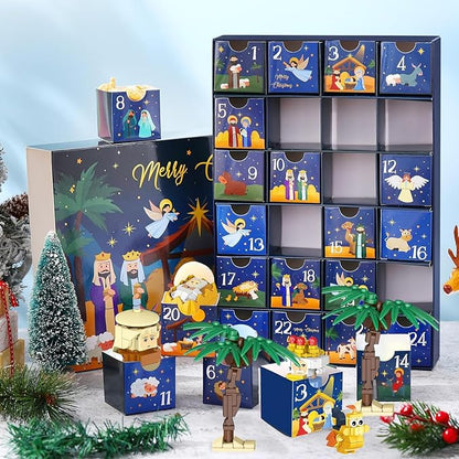 2025 Kids, 24 Days of Nativity Advent Calendar Building Blocks