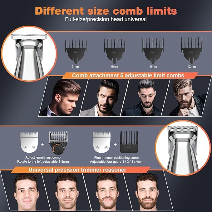 🔥💥 Full Body Trimmer 🎁✨ Electric Razor Waterproof Beard Trimming Kit with Mustache Nose Ear Body Facial 🎁