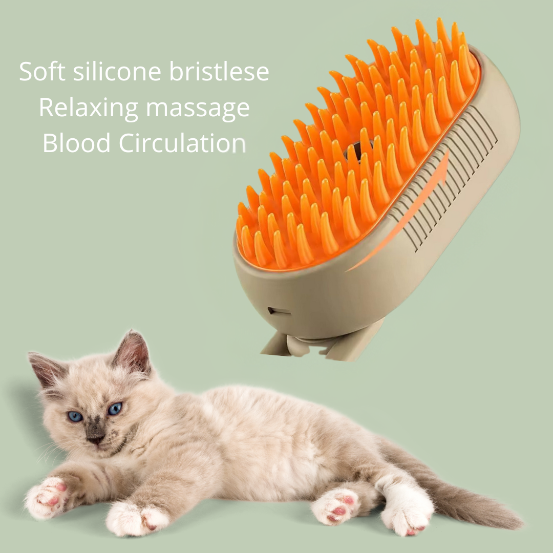 🔥🐶🐱 Cat Steam Brush–Self-Cleaning Pet Grooming Brush 🌟 with Gentle Massage & Hair Removal for Cats & Small Dogs😻
