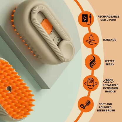 🔥🐶🐱 Cat Steam Brush–Self-Cleaning Pet Grooming Brush 🌟 with Gentle Massage & Hair Removal for Cats & Small Dogs😻