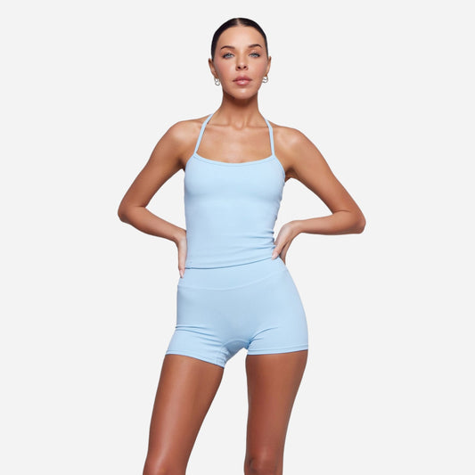 Two Pieces Women's Solid Backless Tracksuit Set
