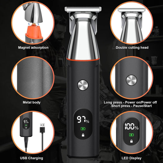 🔥💥 Full Body Trimmer 🎁✨ Electric Razor Waterproof Beard Trimming Kit with Mustache Nose Ear Body Facial 🎁