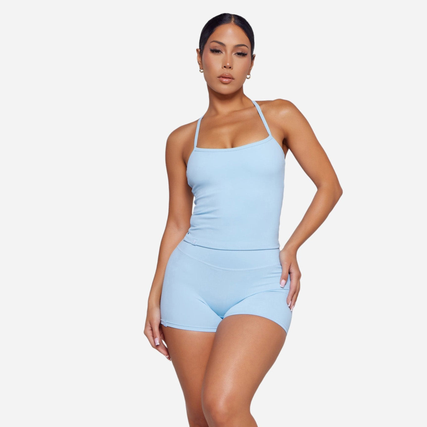 Two Pieces Women's Solid Backless Tracksuit Set