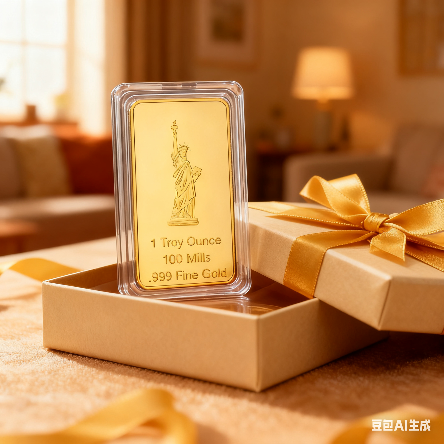 USA Eagle statue of Liberty 1 Ounce Gold Bar