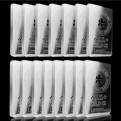 10 oz Royal Canadian Mint (RCM) .9999 Fine Silver Bar (Sealed)
