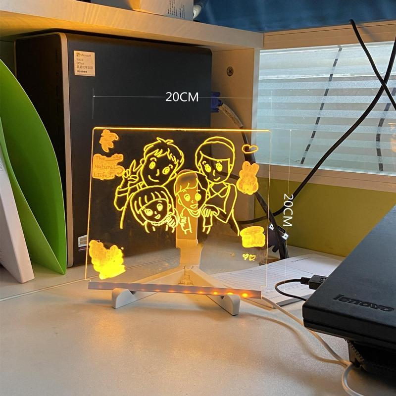 ✨✨ Creative Rewritable Acrylic LED Message Board, a Glow Memo Letter Board Note 🤩🤩🤩