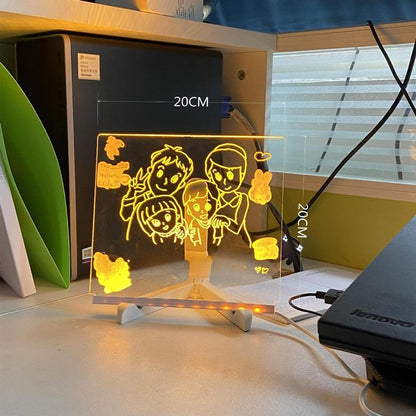 ✨✨ Creative Rewritable Acrylic LED Message Board, a Glow Memo Letter Board Note 🤩🤩🤩
