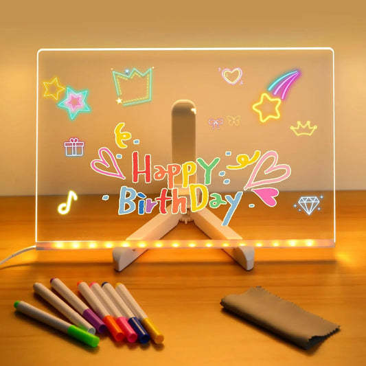 ✨✨ Creative Rewritable Acrylic LED Message Board, a Glow Memo Letter Board Note 🤩🤩🤩