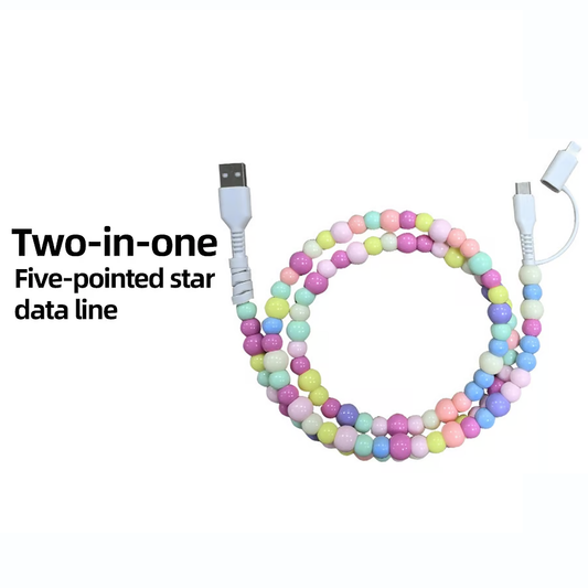 🔥 Beaded Charging Cords 🌈 Fit for all device USBC & Lightening or 2-in-1 data line Compatible ✨