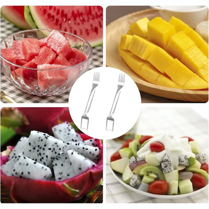🔥🍉 Watermelon Fork Slicer, 2-in-1 Stainless Steel Fruit Cutter 😍