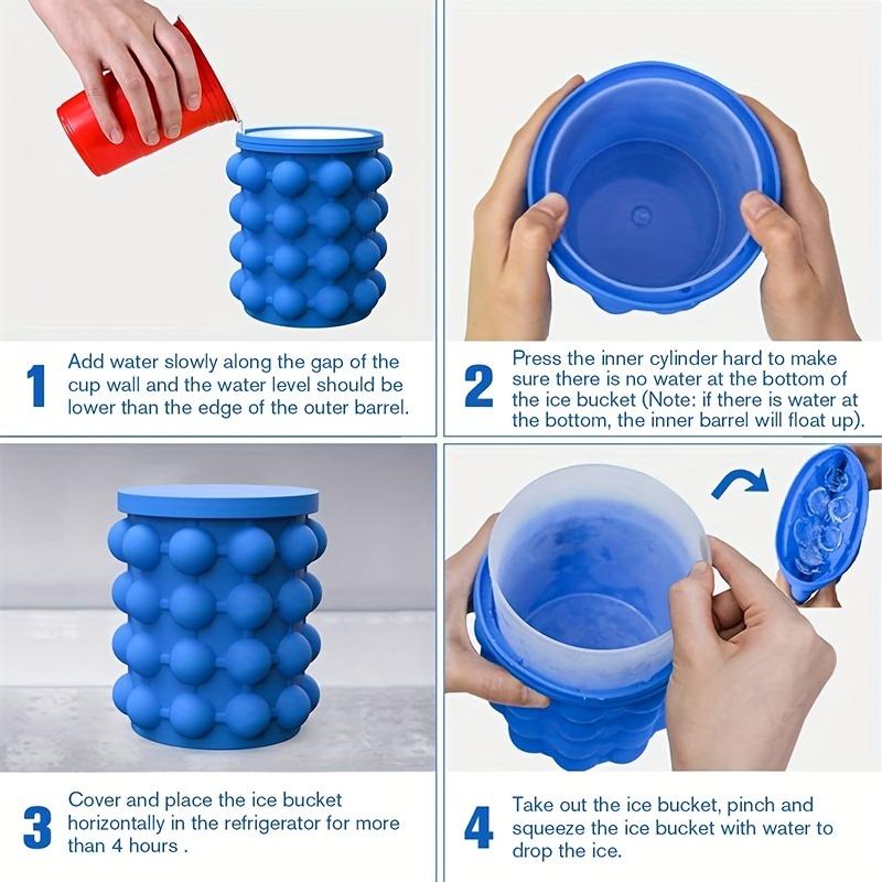 🧊🧊 Creative Plastic Ice Bucket, Ice Bucket Circular Ice Maker 🍨