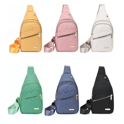Solid Color Quilted Casual Chest Bag