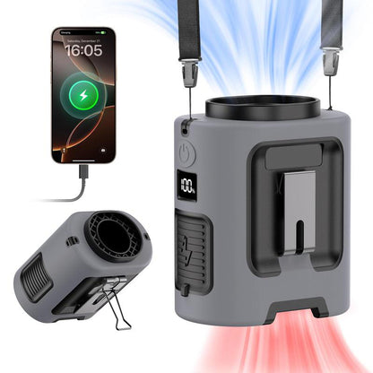 ✨5in1 Portable Waist Fan🔥USB Rechargeable Personal Fan with Phone Charging Function,Suitable for Outdoor Camping Travel Worksite✨
