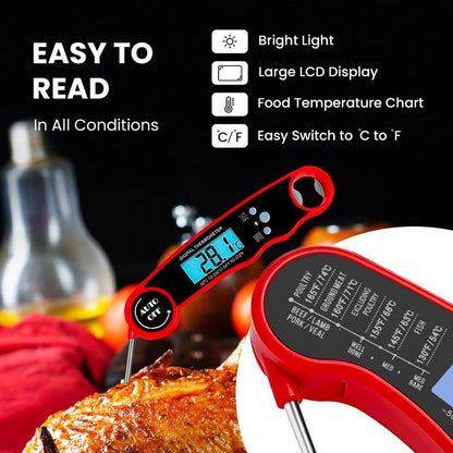 ⏰Final 3-hour Preferential Deal✨Meat Thermometer - Digital Instant Read, Waterproof for Cooking & Baking