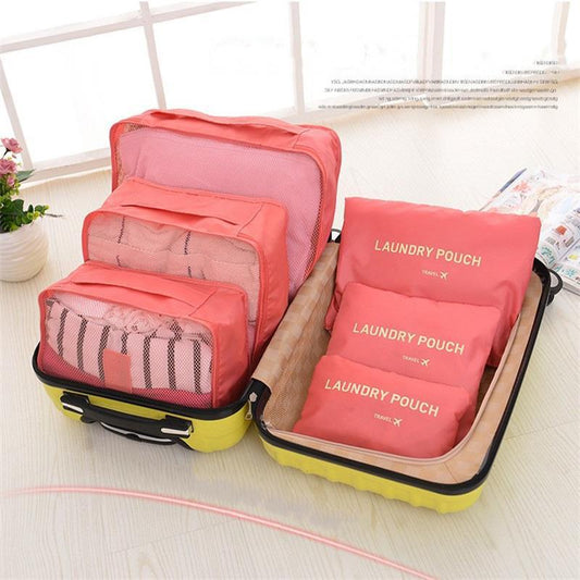 6 Piece Travel Luggage Storage Bag Set