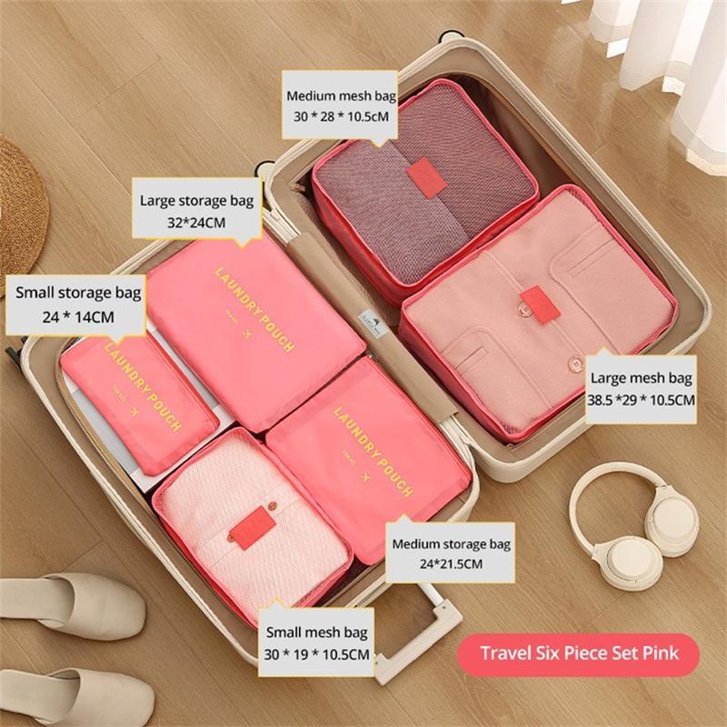 6 Piece Travel Luggage Storage Bag Set