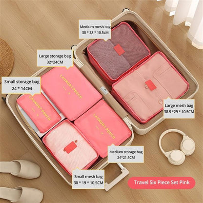 6 Piece Travel Luggage Storage Bag Set