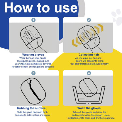 🧤✨ Reusable Electrostatic Pet Hair Removal Gloves – Double-Sided Grooming Mitt for Cats 🐶💖
