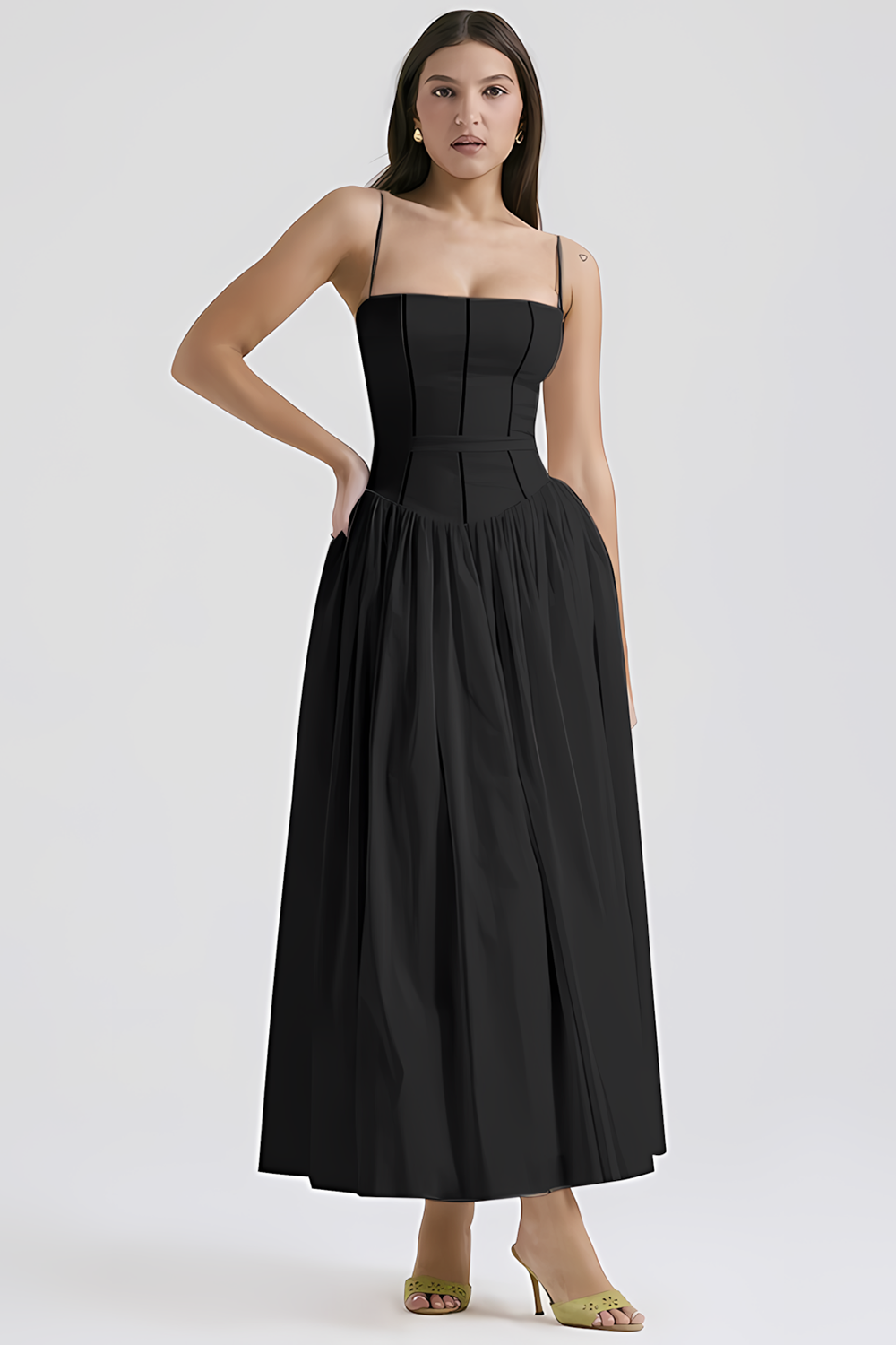 Elegant Strapless Floral Dress👗