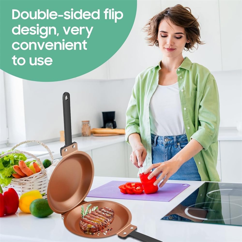 🍳✨ DOUBLE-SIDED NON-STICK PAN ⭐ Cook Easily👨