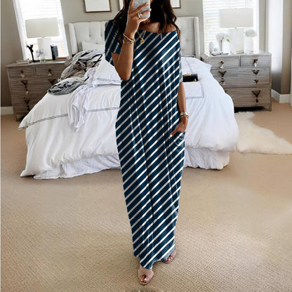 Off-Shoulder Batwing Sleeve Maxi Dress