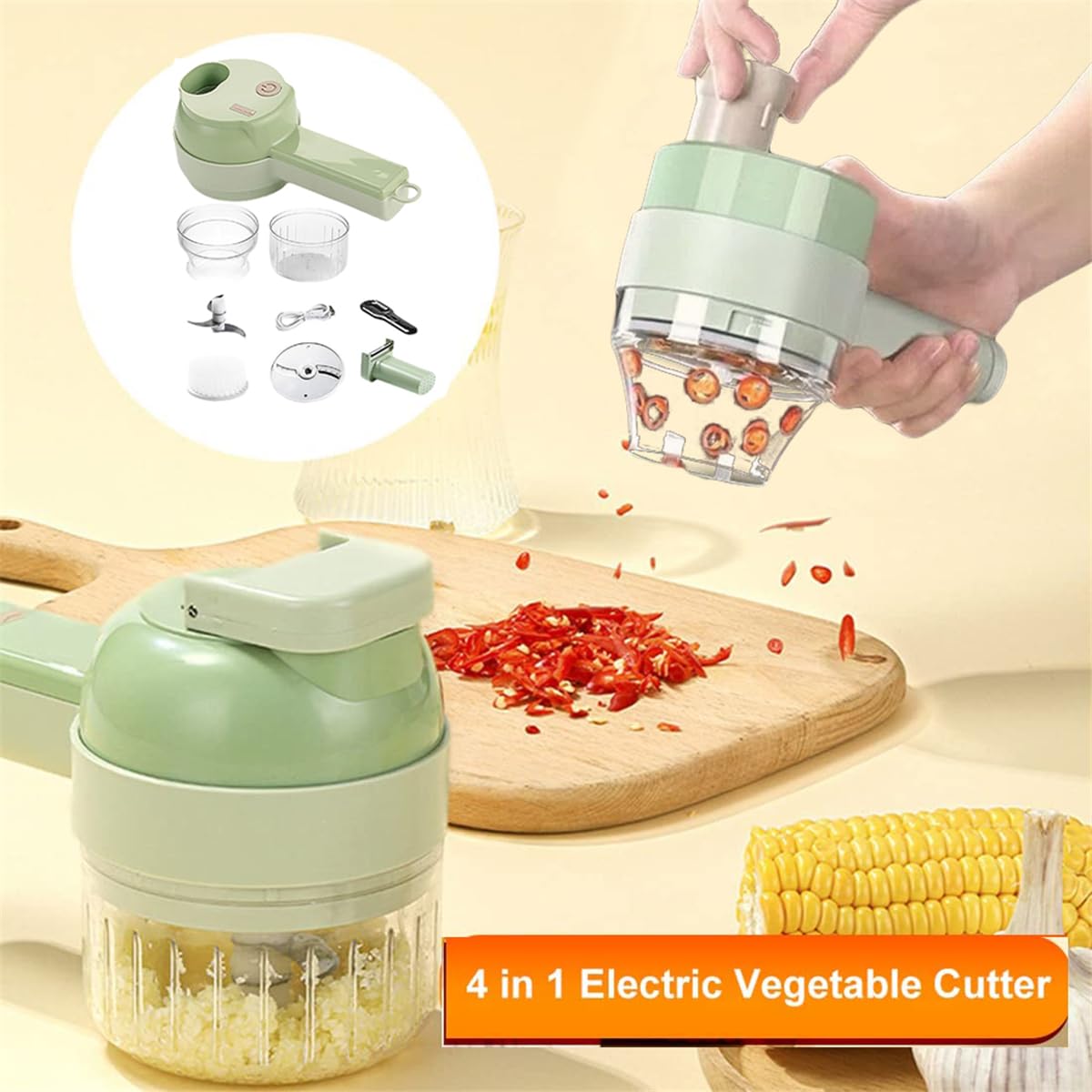 4 in 1 Portable Electric Vegetable Cutter Set