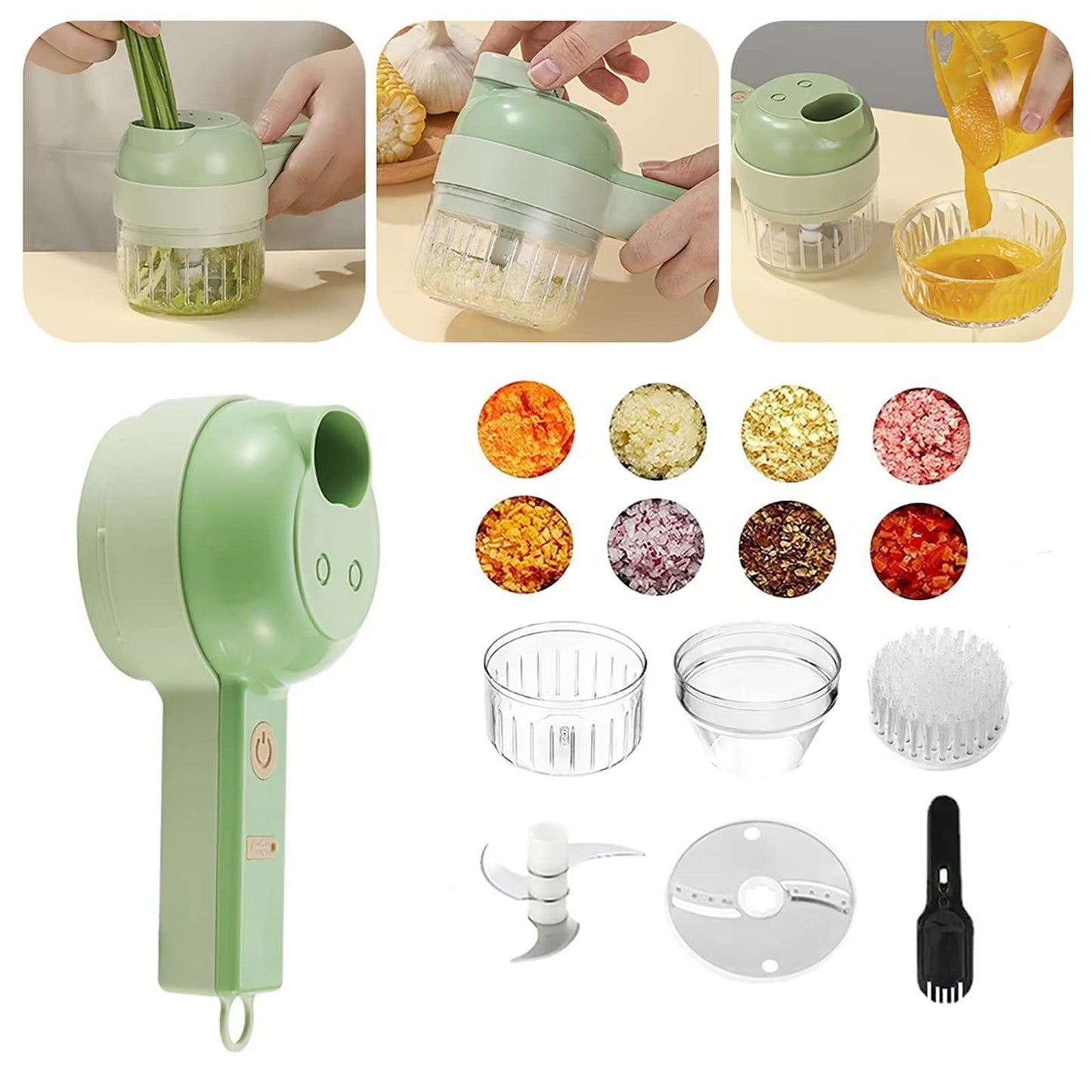 4 in 1 Portable Electric Vegetable Cutter Set