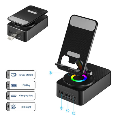 3-in-1 BLUETOOTH AND AUDIO PHONE STAND