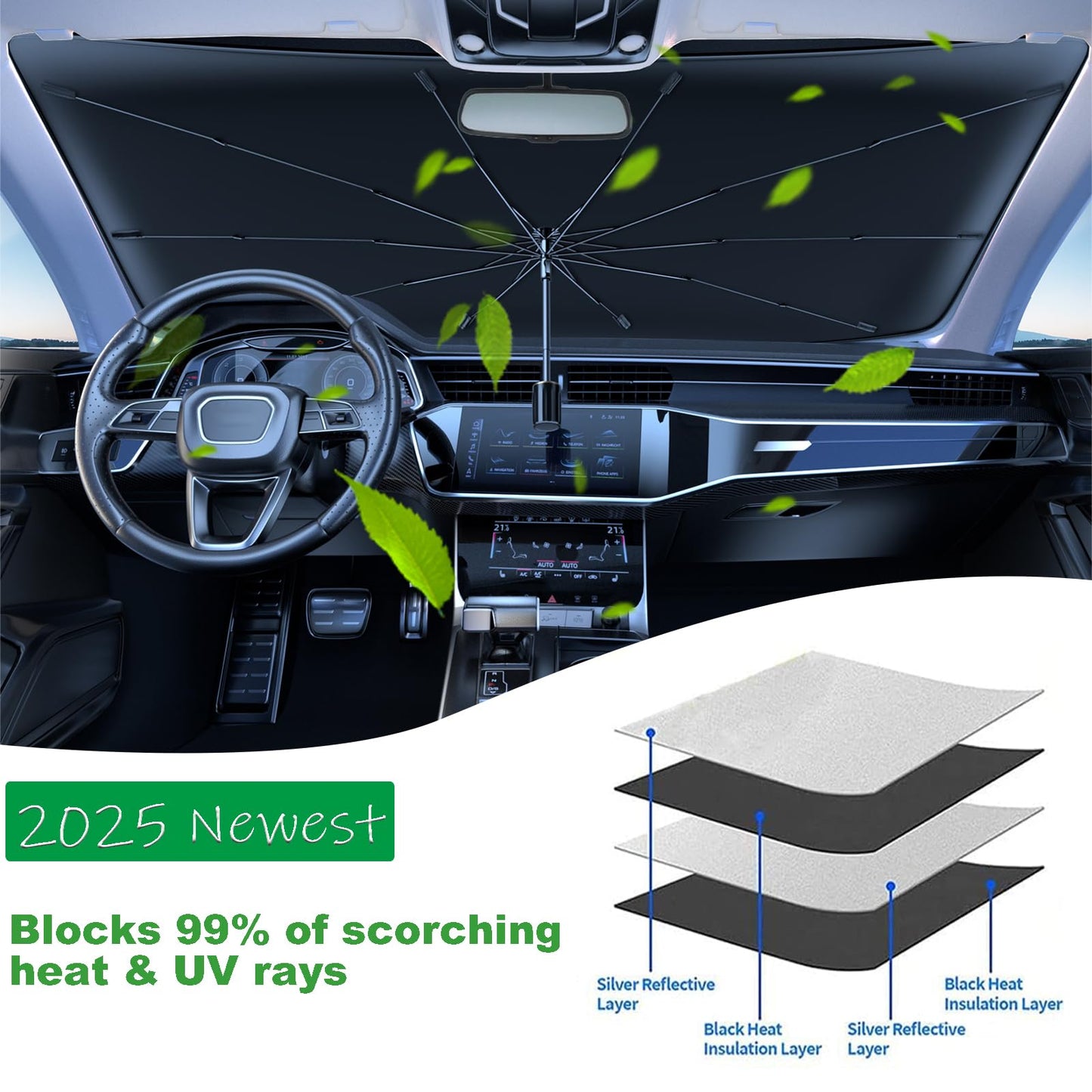 2025 Foldable Anti-UV Windshield Sunshade