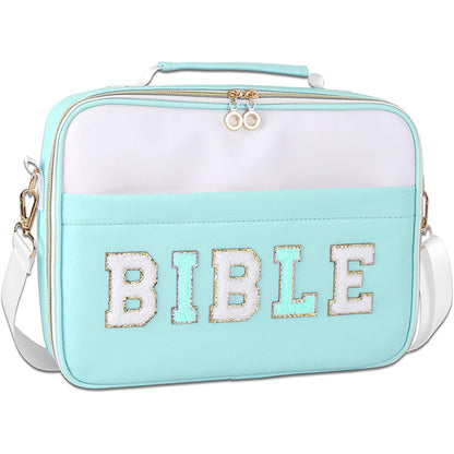 Pretty Bible Bag for Women – Floral Chenille Letter Design