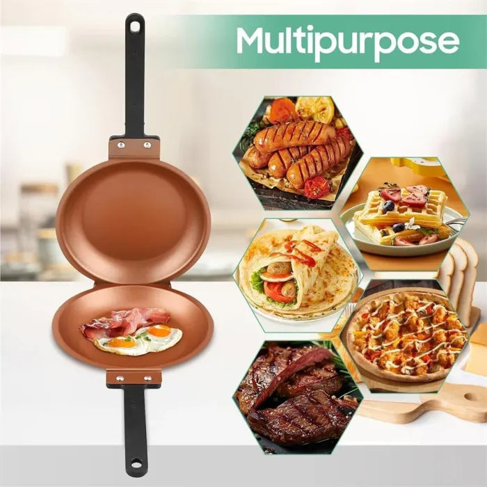 🍳✨ DOUBLE-SIDED NON-STICK PAN ⭐ Cook Easily👨