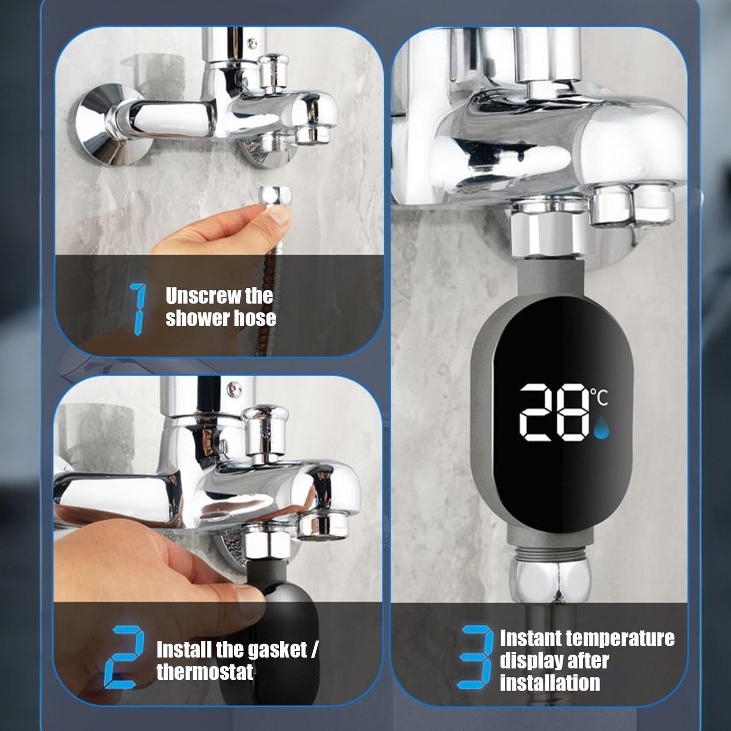 Waterproof LED Shower Thermometer🌡
