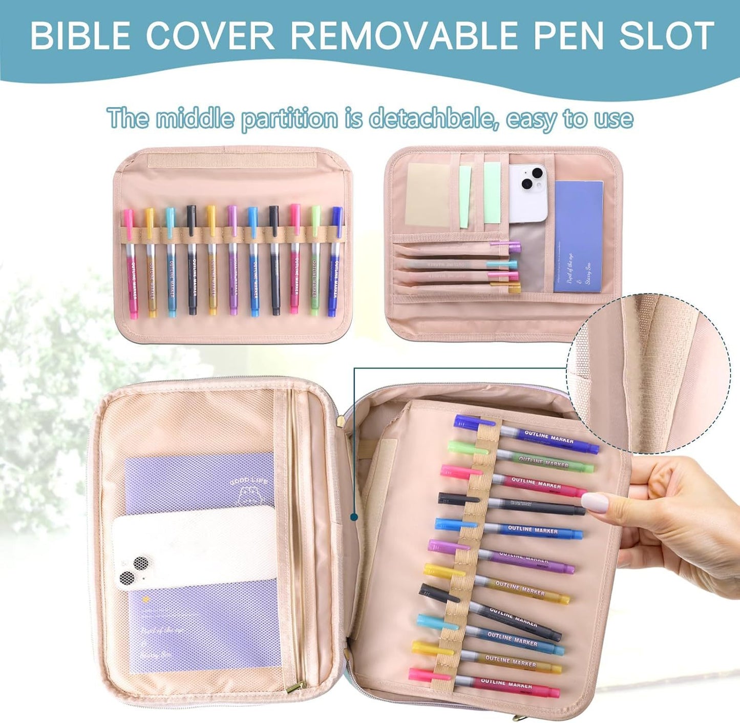 Pretty Bible Bag for Women – Floral Chenille Letter Design