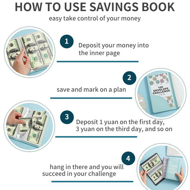 100 Days Money Saving Challenge Coin Envelope Book💵