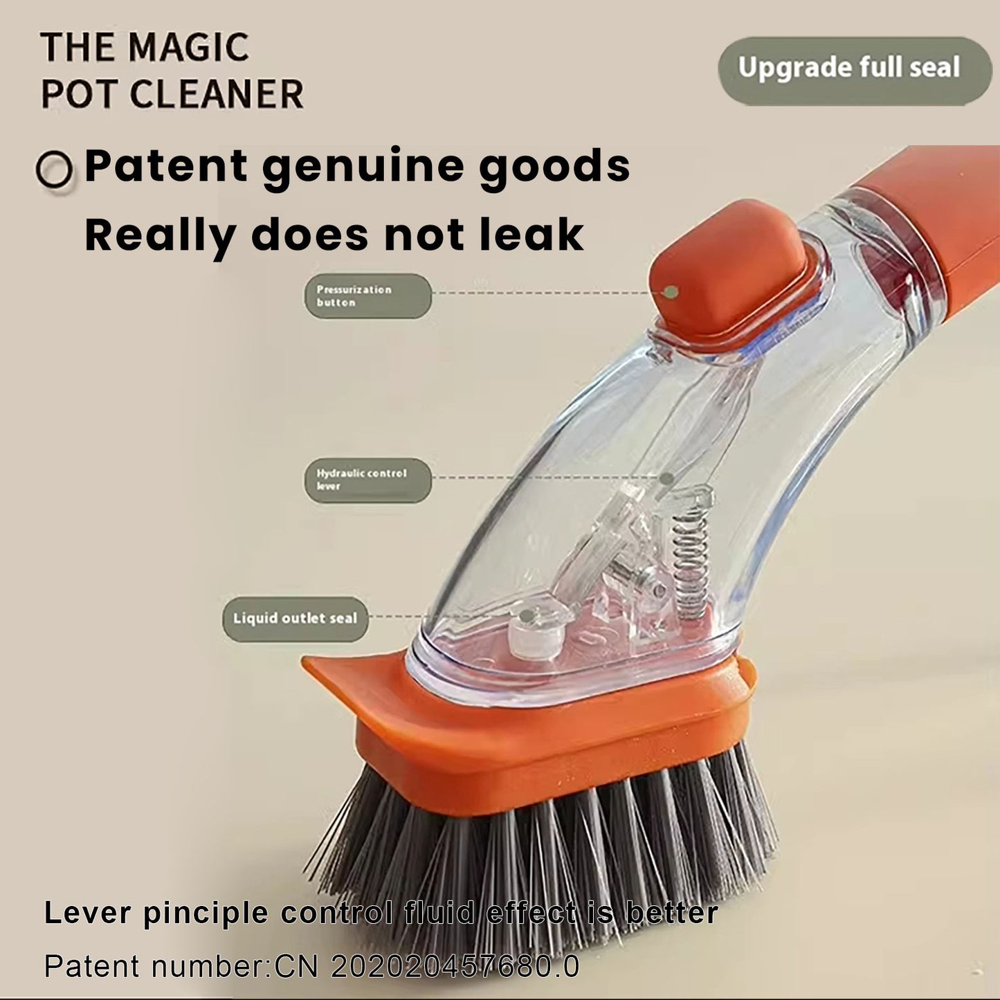 Soap Dispensing Dish Brush with Handle