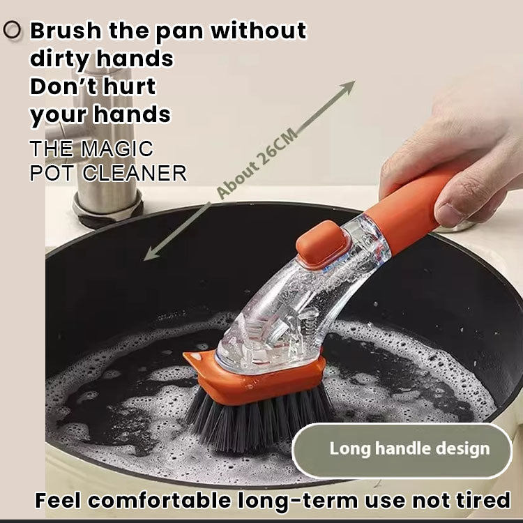 Soap Dispensing Dish Brush with Handle